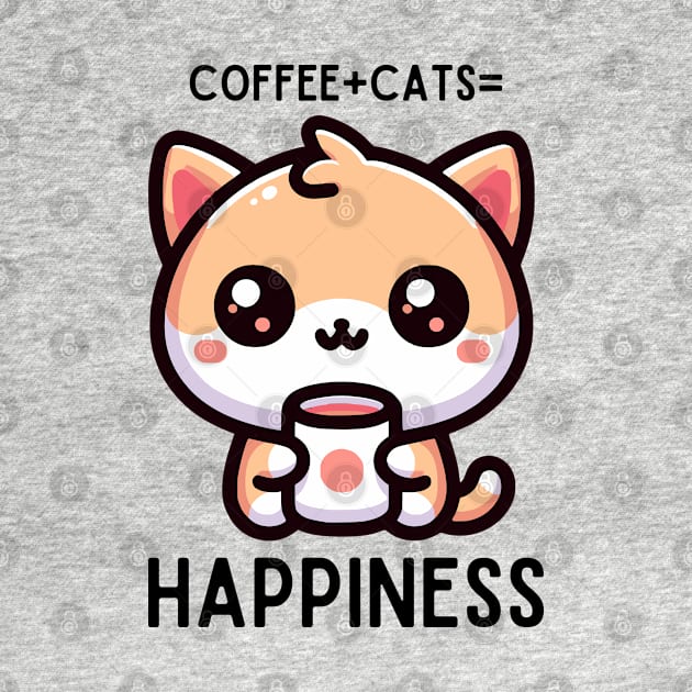 Coffee Plus Cats is Happiness by Mey Designs